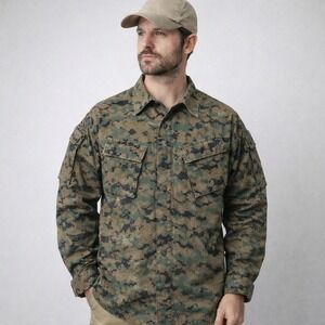 TRU-SPEC Mens Camo Combat Jacket Medium Regular Digital Marpat BDU Tactical